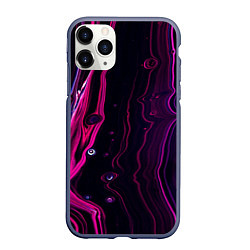 Чехол iPhone 11 Pro матовый Фиолетовые линии песка во тьме, цвет: 3D-серый