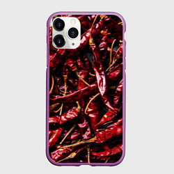 Чехол iPhone 11 Pro матовый Перчики чили, цвет: 3D-фиолетовый