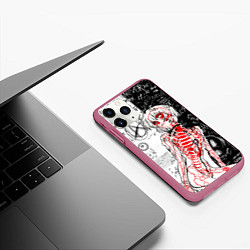 Чехол iPhone 11 Pro матовый Рей Аянами - dead inside mood, цвет: 3D-малиновый — фото 2