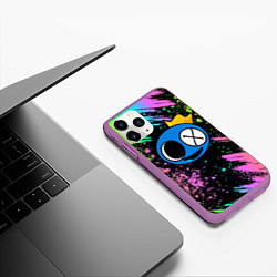 Чехол iPhone 11 Pro матовый Rainbow Friends: Blue, цвет: 3D-фиолетовый — фото 2