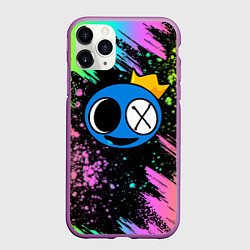 Чехол iPhone 11 Pro матовый Rainbow Friends: Blue, цвет: 3D-фиолетовый