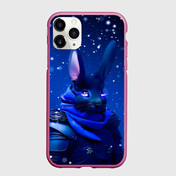 Чехол iPhone 11 Pro матовый Кролик в доспехах, цвет: 3D-малиновый