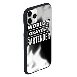 Чехол iPhone 11 Pro матовый Worlds okayest bartender - dark, цвет: 3D-черный — фото 2