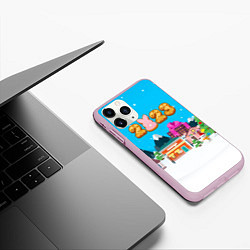 Чехол iPhone 11 Pro матовый Новогодний городок 2023, цвет: 3D-розовый — фото 2