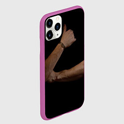 Чехол iPhone 11 Pro матовый Руки в темноте, цвет: 3D-фиолетовый — фото 2