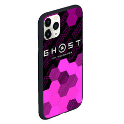 Чехол iPhone 11 Pro матовый Ghost of Tsushima pro gaming: символ сверху, цвет: 3D-черный — фото 2
