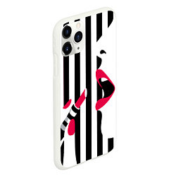 Чехол iPhone 11 Pro матовый Девушка красит губы, цвет: 3D-белый — фото 2