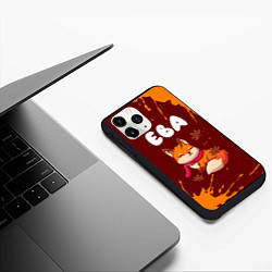 Чехол iPhone 11 Pro матовый Ева осенняя лисичка, цвет: 3D-черный — фото 2