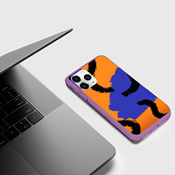 Чехол iPhone 11 Pro матовый Абстрактные крупные полосы, цвет: 3D-фиолетовый — фото 2
