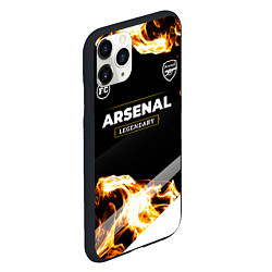 Чехол iPhone 11 Pro матовый Arsenal legendary sport fire, цвет: 3D-черный — фото 2