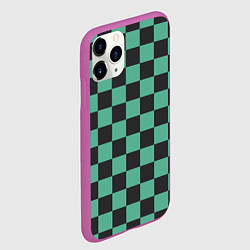 Чехол iPhone 11 Pro матовый Танджиро Камадо клинок рассекающий демонов кимоно, цвет: 3D-фиолетовый — фото 2
