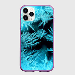Чехол iPhone 11 Pro матовый Голубой лед - иней, цвет: 3D-фиолетовый