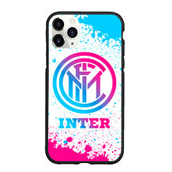 Чехол iPhone 11 Pro матовый Inter neon gradient style, цвет: 3D-черный