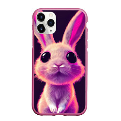Чехол iPhone 11 Pro матовый Кролик 3Д арт