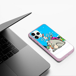 Чехол iPhone 11 Pro матовый Большой кролик 2023, цвет: 3D-розовый — фото 2