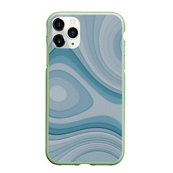 Чехол iPhone 11 Pro матовый Волнообразные синие текстуры