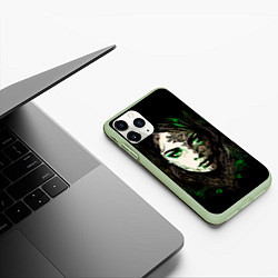 Чехол iPhone 11 Pro матовый Готическая девушка Весна, цвет: 3D-салатовый — фото 2