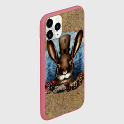 Чехол iPhone 11 Pro матовый Ретро кролик, цвет: 3D-малиновый — фото 2