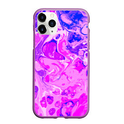 Чехол iPhone 11 Pro матовый Абстракция тай-дай, цвет: 3D-фиолетовый