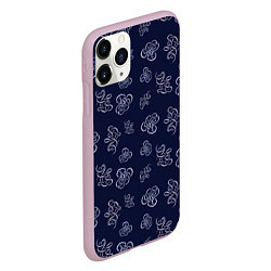 Чехол iPhone 11 Pro матовый Узор абстракт, цвет: 3D-розовый — фото 2