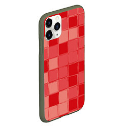 Чехол iPhone 11 Pro матовый Красный паттерн из кубов, цвет: 3D-темно-зеленый — фото 2