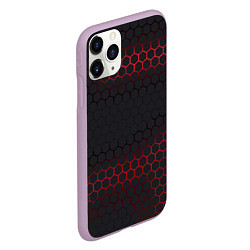 Чехол iPhone 11 Pro матовый Броня из стали красная, цвет: 3D-сиреневый — фото 2