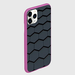 Чехол iPhone 11 Pro матовый Металлическая серая броня, цвет: 3D-фиолетовый — фото 2