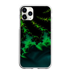 Чехол iPhone 11 Pro матовый Фрактал зеленая ёлочка