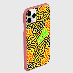 Чехол iPhone 11 Pro матовый Абстрактные кислотные полосы, цвет: 3D-малиновый — фото 2