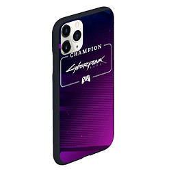 Чехол iPhone 11 Pro матовый Cyberpunk 2077 gaming champion: рамка с лого и джо, цвет: 3D-черный — фото 2