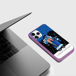 Чехол iPhone 11 Pro матовый Morozz, цвет: 3D-фиолетовый — фото 2