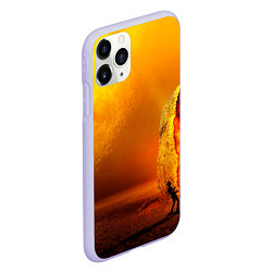 Чехол iPhone 11 Pro матовый Оранжевый космос и луна, цвет: 3D-светло-сиреневый — фото 2