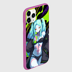 Чехол iPhone 11 Pro матовый Ребекка - органический зеленый, цвет: 3D-фиолетовый — фото 2