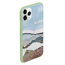 Чехол iPhone 11 Pro матовый Текстура рваной бумаги - Milano, цвет: 3D-салатовый — фото 2