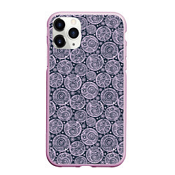 Чехол iPhone 11 Pro матовый Круг с узором, цвет: 3D-розовый