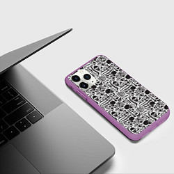 Чехол iPhone 11 Pro матовый Части скелета, цвет: 3D-фиолетовый — фото 2