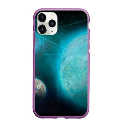 Чехол iPhone 11 Pro матовый Космос и планеты, цвет: 3D-фиолетовый