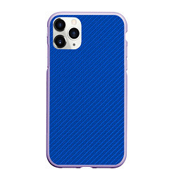 Чехол iPhone 11 Pro матовый Плетёная синяя ткань - паттерн, цвет: 3D-светло-сиреневый