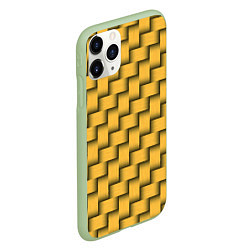 Чехол iPhone 11 Pro матовый Плетёнка - паттерн, цвет: 3D-салатовый — фото 2