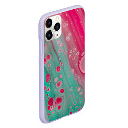 Чехол iPhone 11 Pro матовый Розовые и голубые краски, цвет: 3D-светло-сиреневый — фото 2