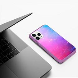 Чехол iPhone 11 Pro матовый Звёздное геометрическое небо, цвет: 3D-фиолетовый — фото 2