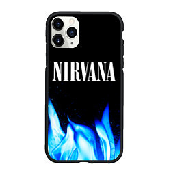 Чехол iPhone 11 Pro матовый Nirvana blue fire, цвет: 3D-черный