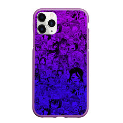 Чехол iPhone 11 Pro матовый Ахегао яркий градиент, цвет: 3D-фиолетовый