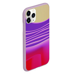 Чехол iPhone 11 Pro матовый Волнообразные листы разных цветов, цвет: 3D-сиреневый — фото 2