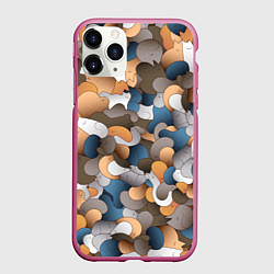 Чехол iPhone 11 Pro матовый Котики это жидкость, цвет: 3D-малиновый