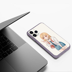 Чехол iPhone 11 Pro матовый Красотка Марин Китагава, цвет: 3D-серый — фото 2