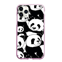 Чехол iPhone 11 Pro матовый С пандами паттерн