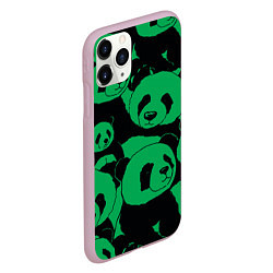 Чехол iPhone 11 Pro матовый Panda green pattern, цвет: 3D-розовый — фото 2
