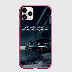 Чехол iPhone 11 Pro матовый Lamborghini - power - Italy, цвет: 3D-малиновый