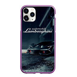 Чехол iPhone 11 Pro матовый Lamborghini - power - Italy, цвет: 3D-фиолетовый